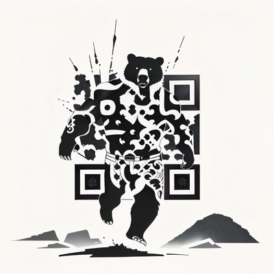 Standing Bear Ink Tattoo QR Code for Temporary Tattoos