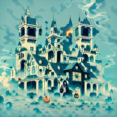 Haunted Mansion Halloween QR Code for Posters