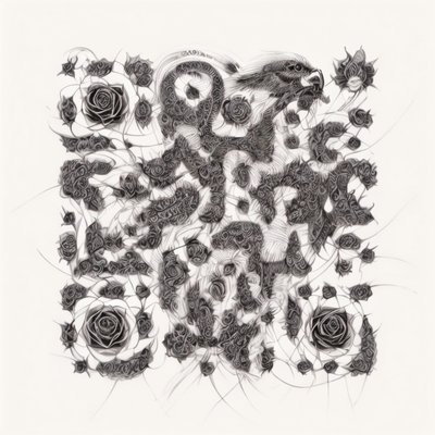Rose and Bird Zentangle QR Code Art