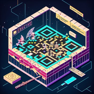 Isometric Fairy Crime Scene QR Code for Posters