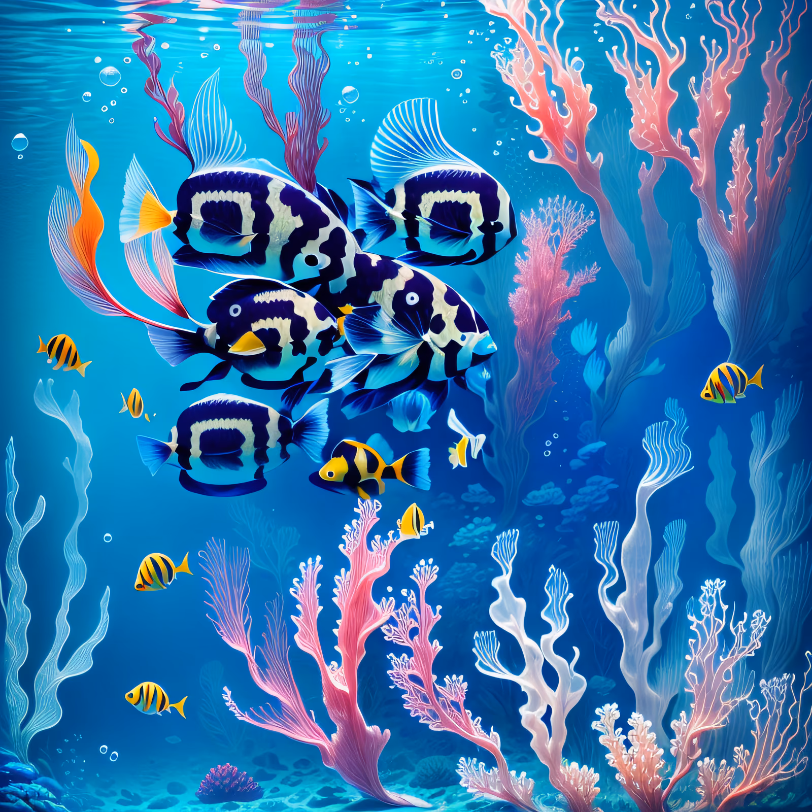 Luminous Reef Fish Digital Painting QR Code Art — image 1