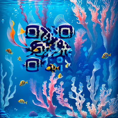 Luminous Reef Fish Digital Painting QR Code Art — image 1