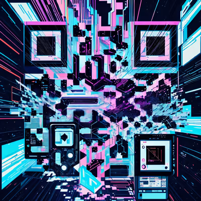 Glitch Shard Cyberpunk QR Code for Posters — image 1