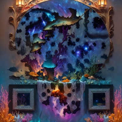 Nebula Under the Sea Fantasy QR Code Art
