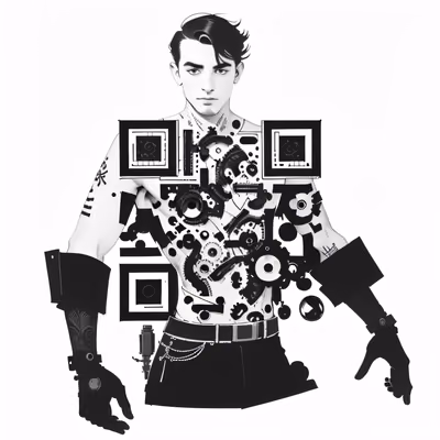 Mechanical Arm Gentleman Ink QR Code for Temporary Tattoos — image 1
