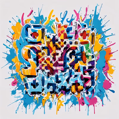 Graffiti Lettering Street Art QR Code for Apparel — image 1