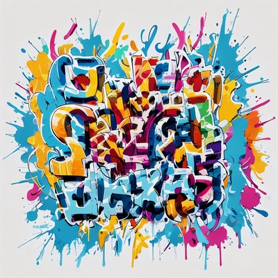 Graffiti Lettering Street Art QR Code for Apparel