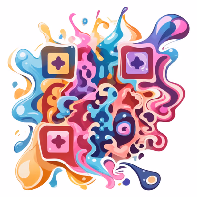 Colorful Liquid Swirl Vector QR Code for Stickers — image 1
