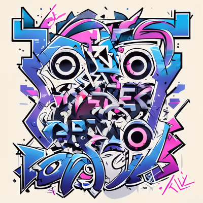 Wildstyle Graffiti Lettering QR Code for Stickers — image 1