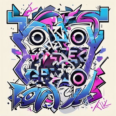 Wildstyle Graffiti Lettering QR Code for Stickers