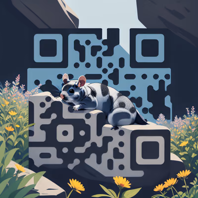 Chinchilla on Rock Flat Vector QR Code for Posters — image 1