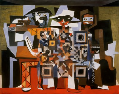 Cubist Musicians Oil Painting QR Code Art