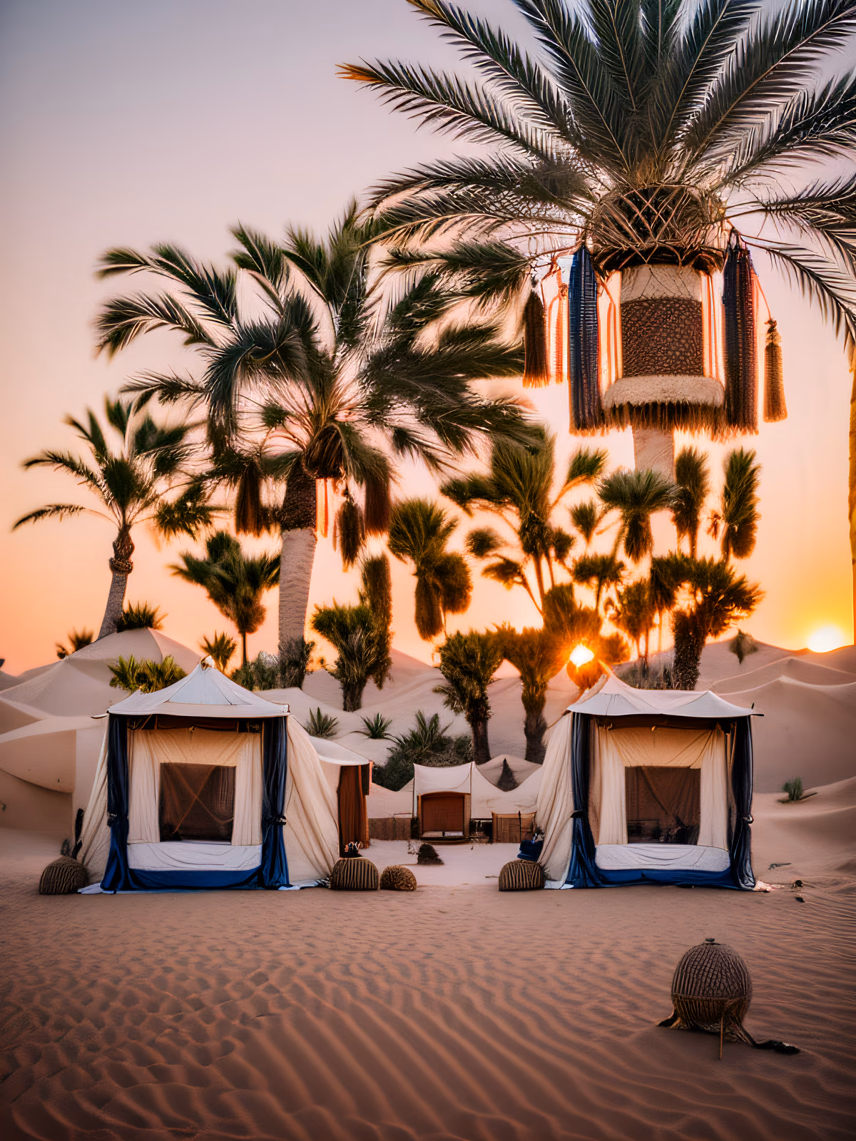 Moroccan Desert Oasis Camp Photo QR Code for Posters — image 1