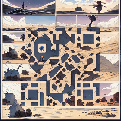 Desert Comic Panels QR Code for Book Covers — image 1