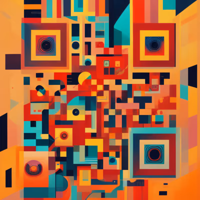 Colorful Geometric Abstract Pattern QR Code Art — image 1