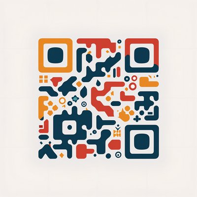 Chunky Flat Vector Shapes QR Code for Stickers