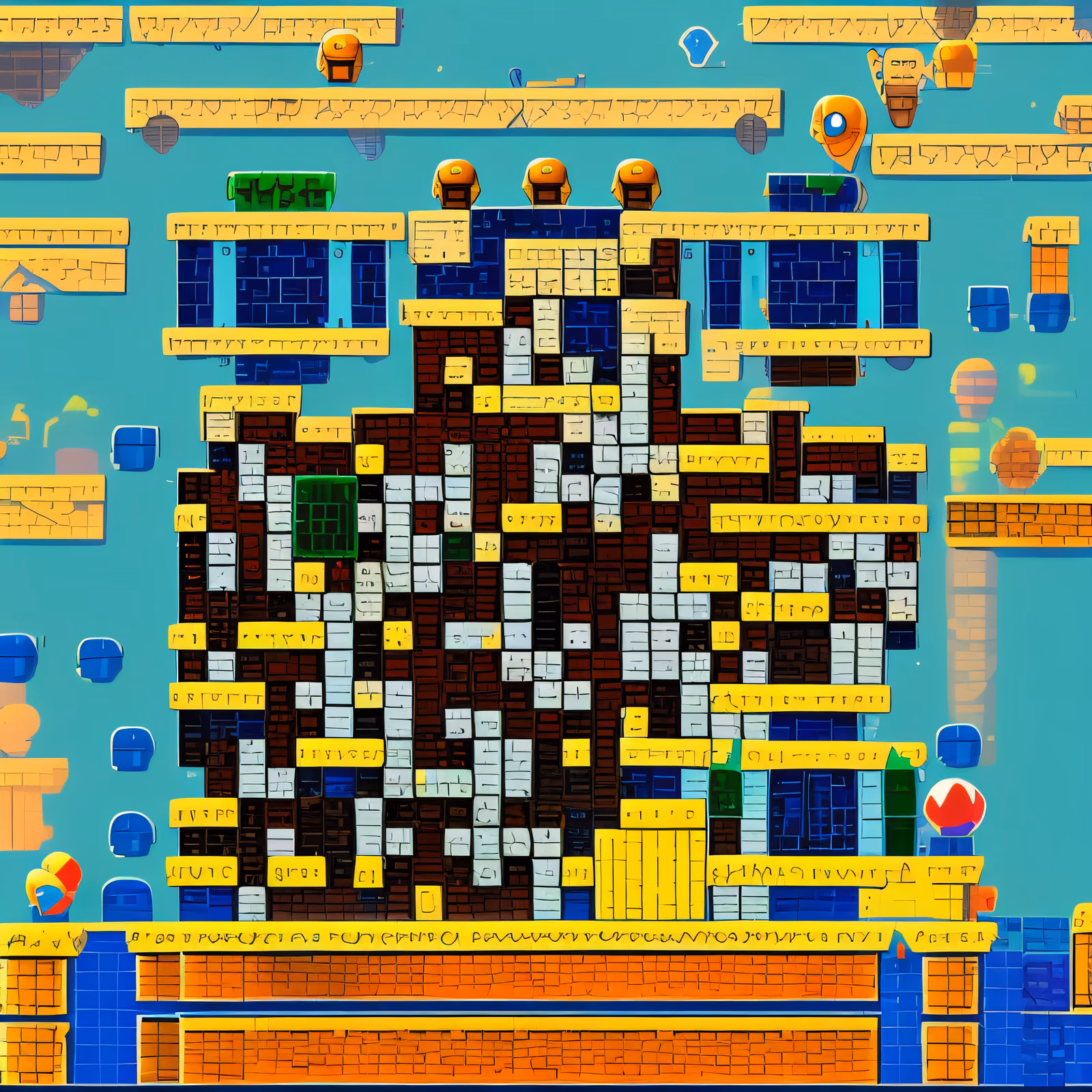 Retro Platformer Level Pixel Art QR Code for Posters — image 1