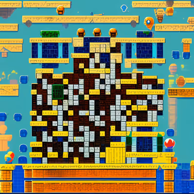 Retro Platformer Level Pixel Art QR Code for Posters — image 1