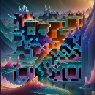 Фрактальные хрустальные утёсы: пейзажный QR-код