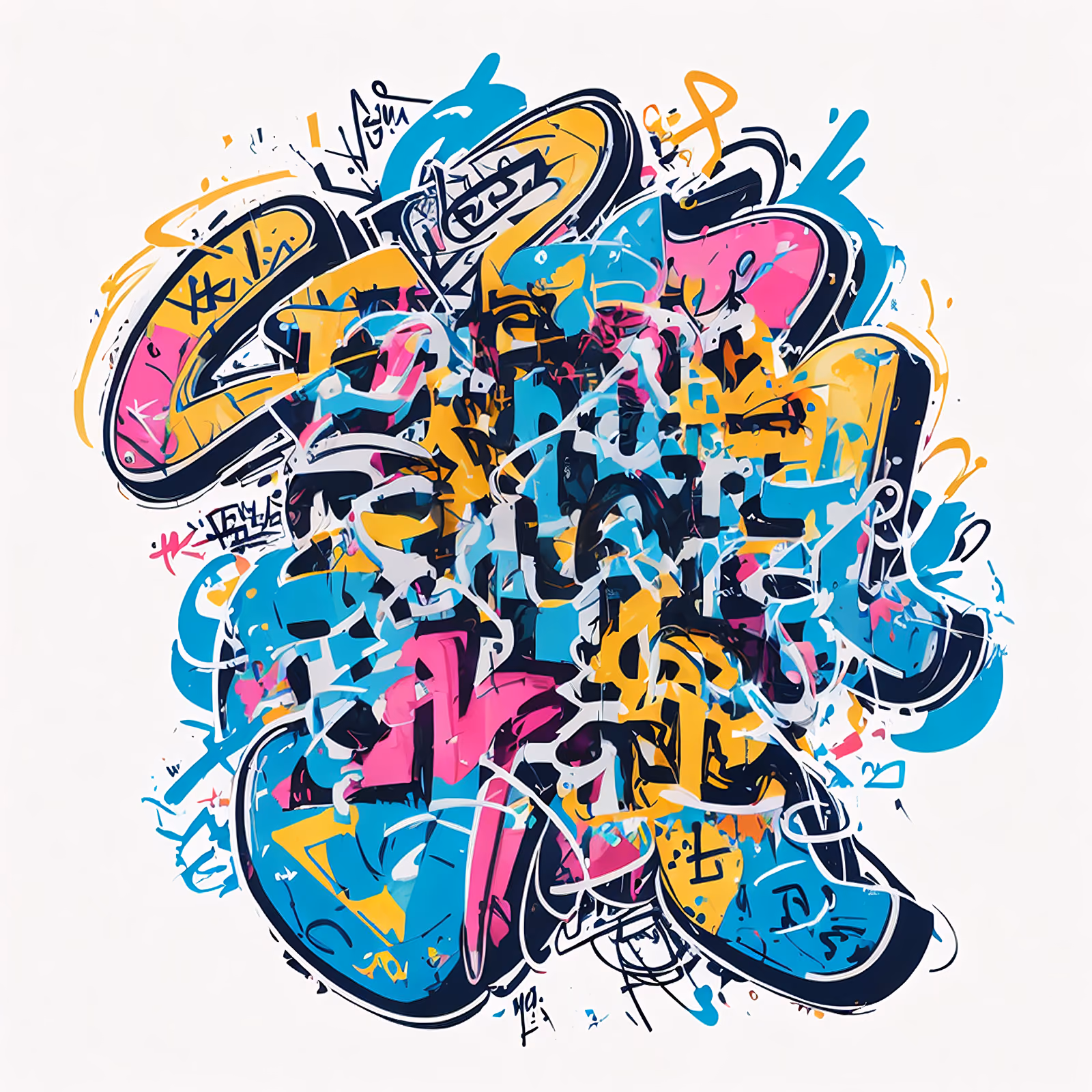 Colorful Graffiti Lettering QR Code for Stickers — image 1