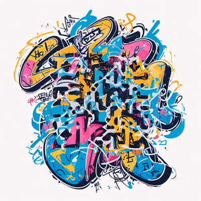 Colorful Graffiti Lettering QR Code for Stickers — image 1