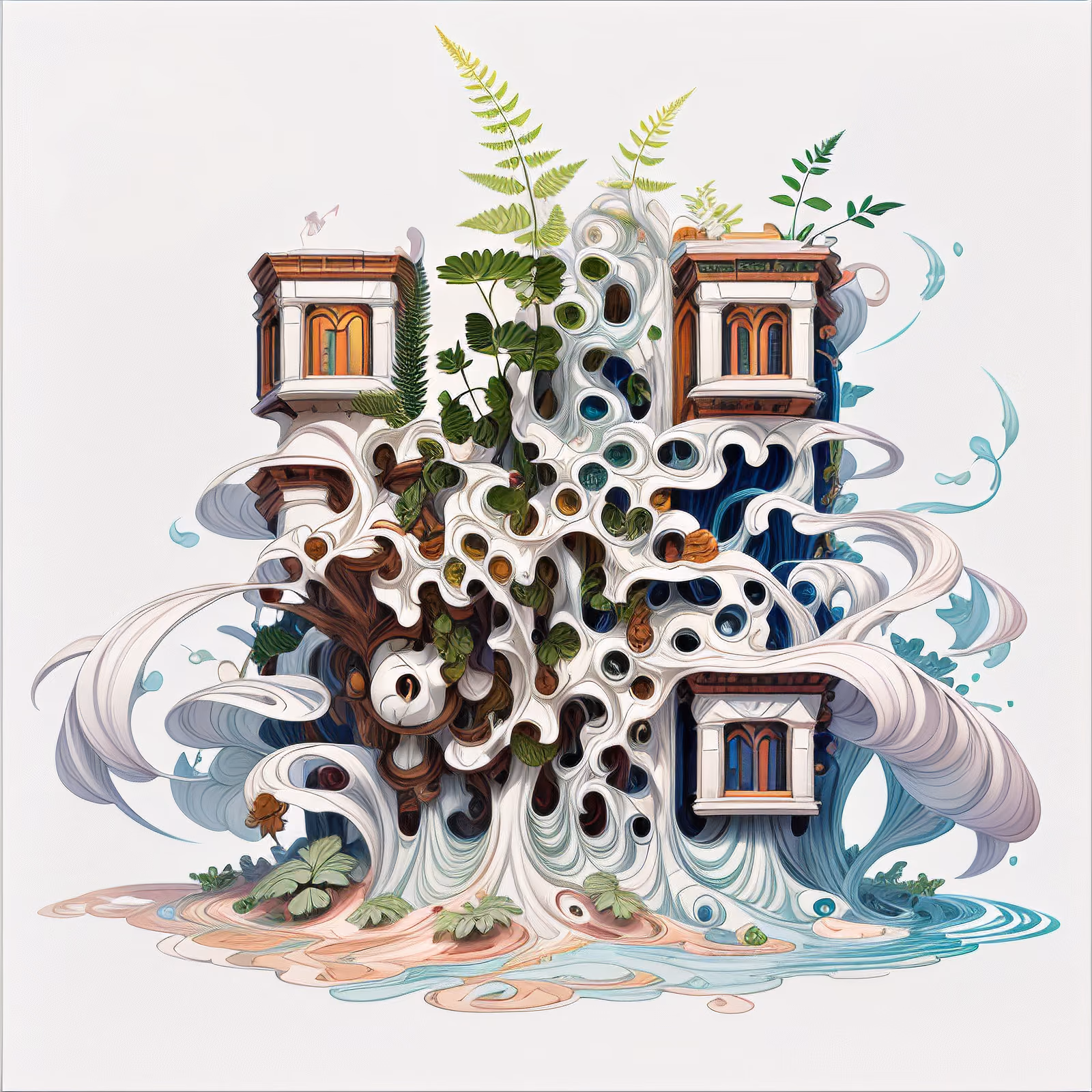 Fern Overgrown Tower Game Art QR Code for Posters — image 1