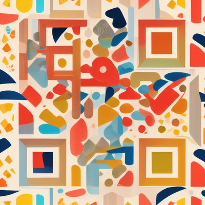 Colorful Abstract Shapes Pattern QR Code Art