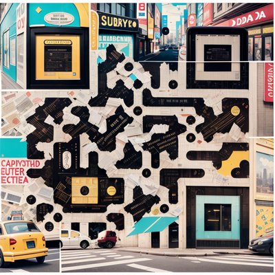 City Street Paper Collage QR Code for Posters