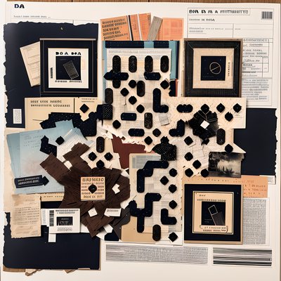 Dada Paper Ephemera Collage QR Code Art