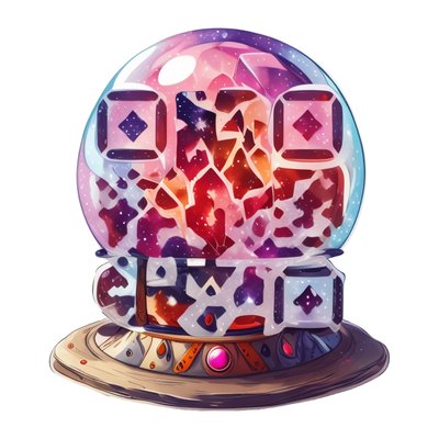 Cosmic Crystal Ball Sticker Style QR Code for Stickers