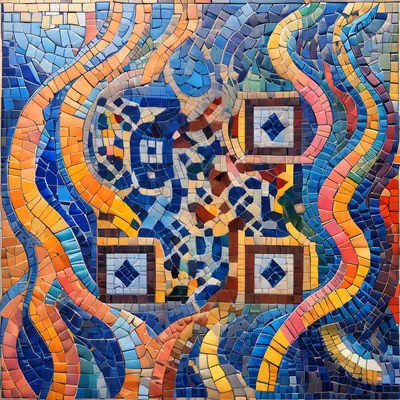 Colorful Wavy Tile Mosaic QR Code Art — image 1