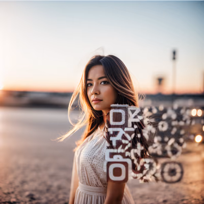 Sunset Woman Portrait Photo QR Code for Posters — image 1