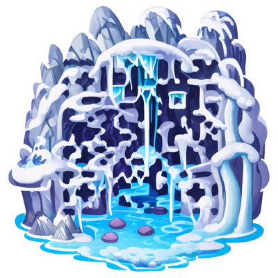 Ледяная пещера, векторный стикер: QR-код для наклеек — изображение 1