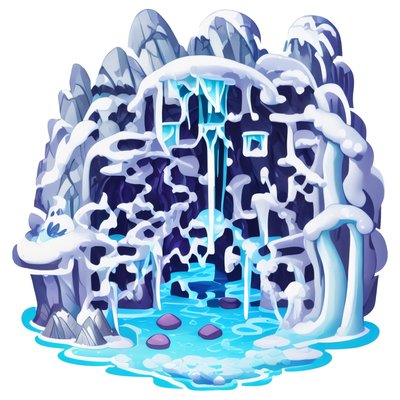 Frozen Ice Cave Vector Sticker QR Code for Stickers