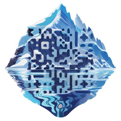 Отражение айсберга: векторный QR-код для стикеров
