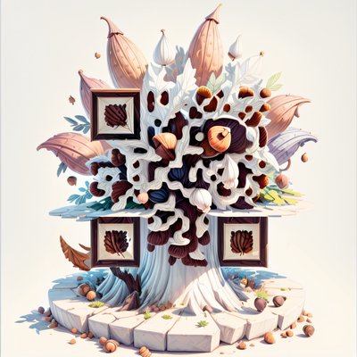 Acorn Oak Tree 3D QR Code Art