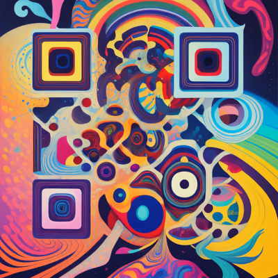 Psychedelic Swirl Vector QR Code for Posters — image 1