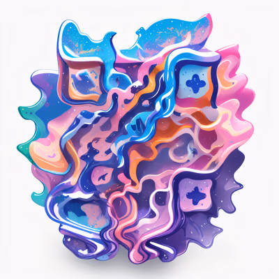 流动波浪抽象矢量插画二维码设计,适用于贴纸 — 图片 1