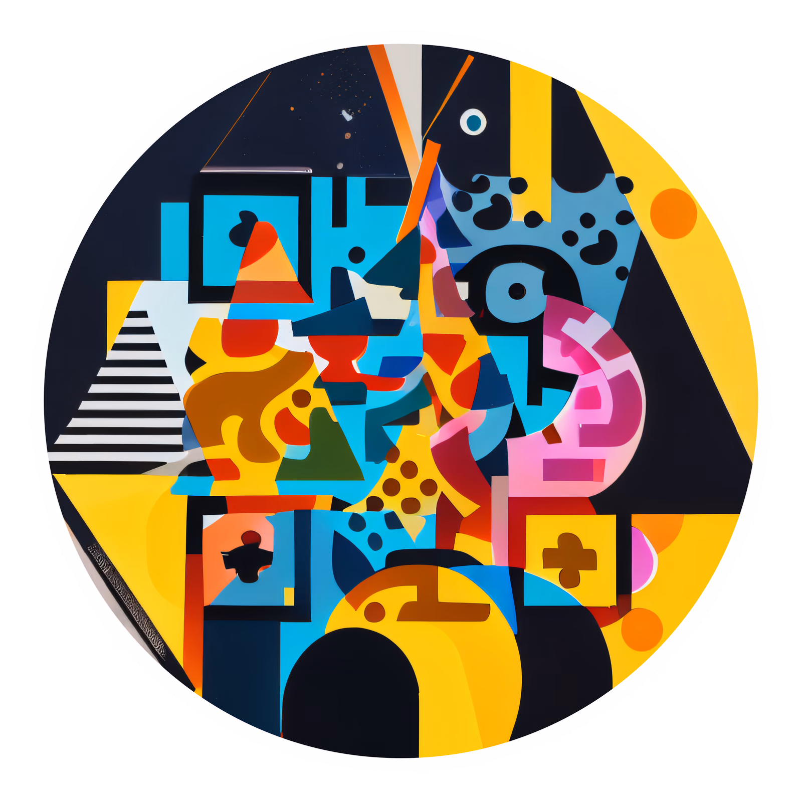 Abstract Geometric Vector Vector Illustration QR Code for Stickers — image 1