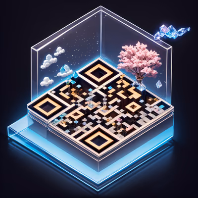Isometric Perfumery Diorama QR Code for Packaging — image 1