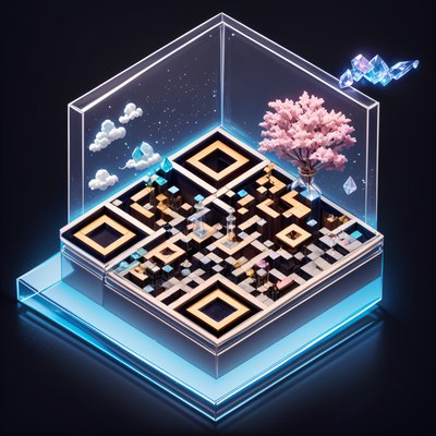 Isometric Perfumery Diorama QR Code for Packaging