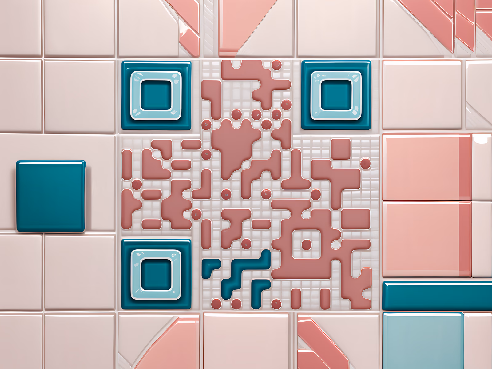 Glossy Ceramic Tile Pattern QR Code Art — image 1