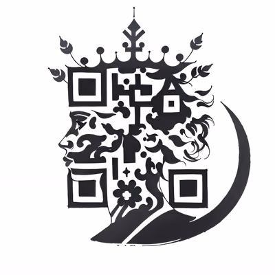Greek Profile Silhouette Tattoo QR Code for Temporary Tattoos — image 1