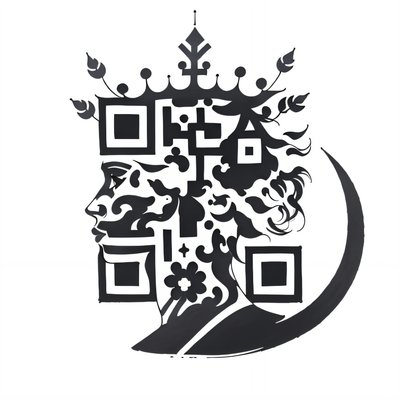 Greek Profile Silhouette Tattoo QR Code for Temporary Tattoos