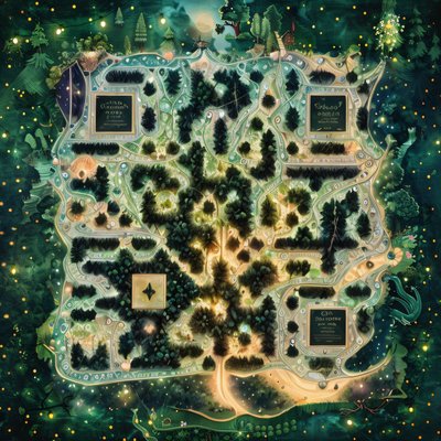 Enchanted Forest Map Fantasy QR Code Art