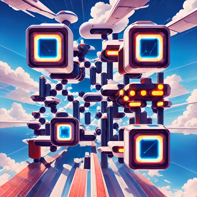 Ретрофутуристические небесные капсулы: цифровой QR-код для постеров — изображение 1