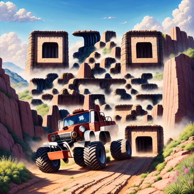 Monster Truck Quarry Gouache QR Code for Posters — image 1