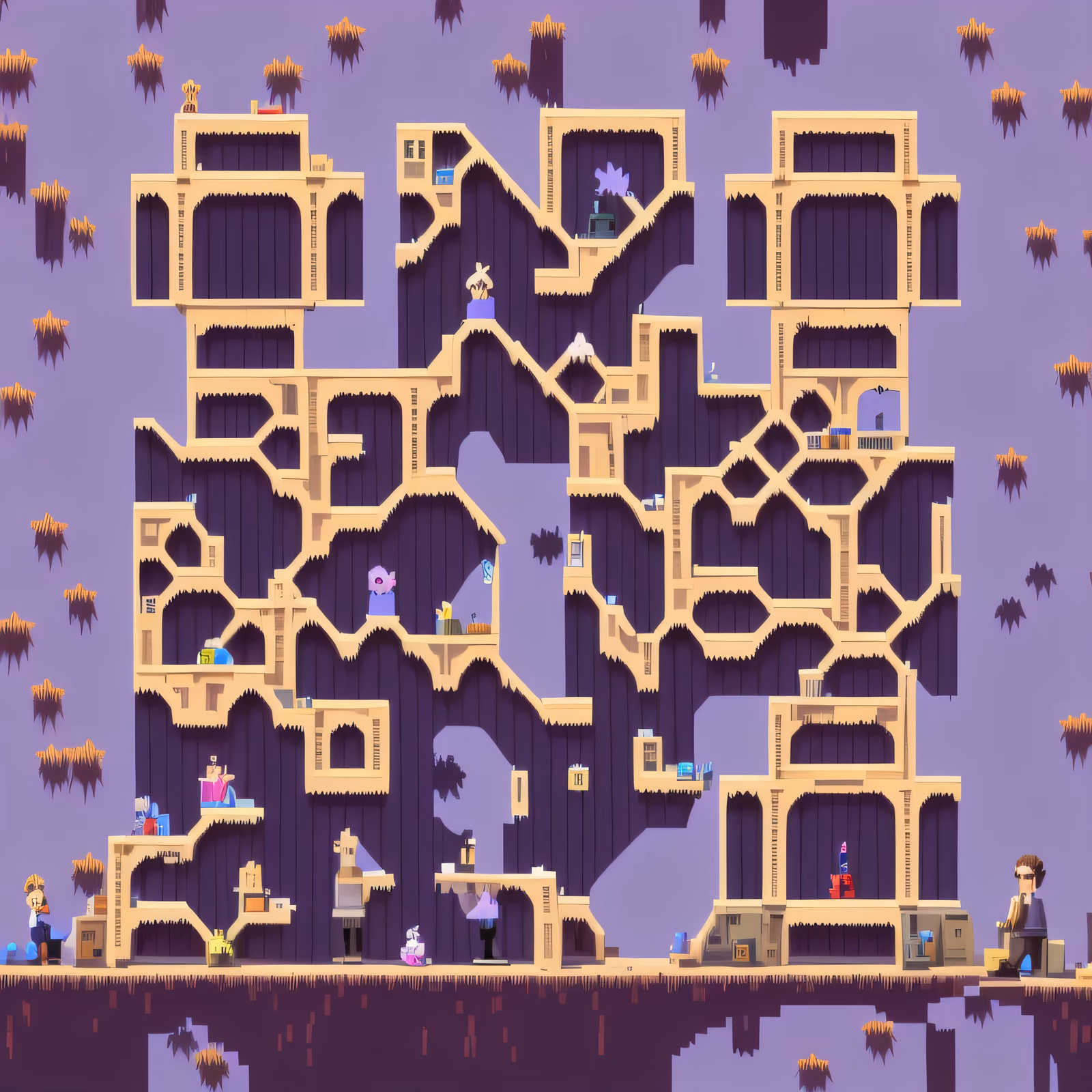Pixel Platformer Maze Level QR Code for Posters — image 1