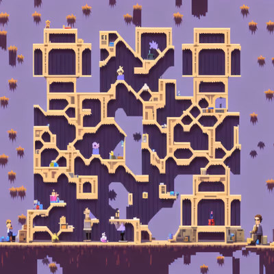 Pixel Platformer Maze Level QR Code for Posters — image 1
