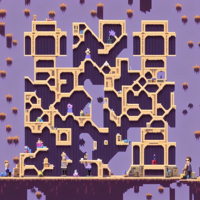 Pixel Platformer Maze Level QR Code for Posters